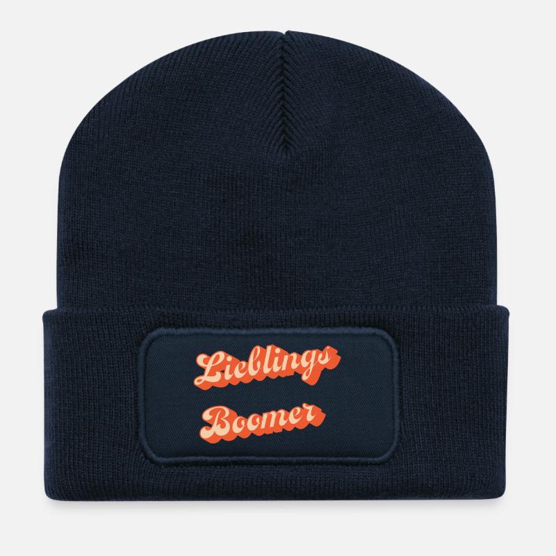 Lieblings Boomer Retro - Recycelte Patch Beanie - French Navy