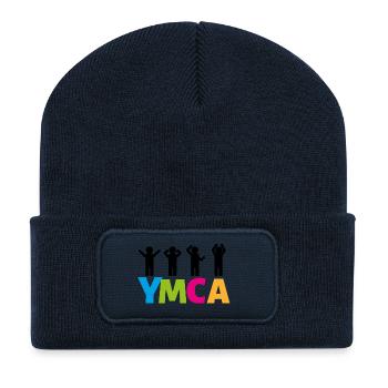 YMCA - Beanie recyclé à patch - bleu marine - Devant