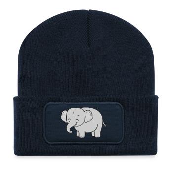 Éléphants éléphants - Beanie recyclé à patch - bleu marine - Devant