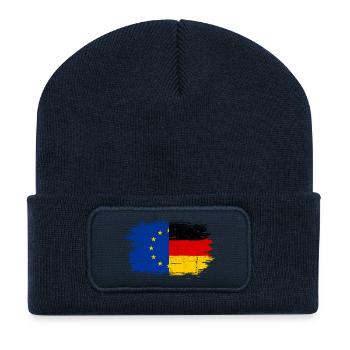 Hinweis Fusion EUGermany Pinsel - Recycelte Patch Beanie - French Navy - Vorne