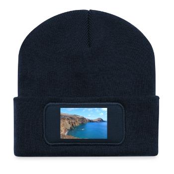 Madeira Portugal Poster - Recycelte Patch Beanie - French Navy - Vorne