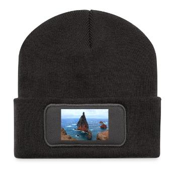 Madeira Portugal Poster - Recycelte Patch Beanie - Dunkelgrau - Vorne