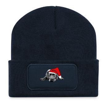 Labrador Weihnachten - Recycelte Patch Beanie - French Navy - Vorne
