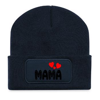 SCHRIFTZUG MAMA - MUTTERTAG GESCHENKIDEEN - Recycelte Patch Beanie - French Navy - Vorne