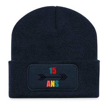 15 JAHRE. 15-jähriges Jubiläum. GEBURTSTAG 15 JAHRE. 15 - Recycelte Patch Beanie - French Navy - Vorne