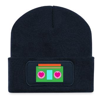 Colorful heart design for love - Recycled Patch Beanie - french navy - Front