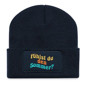Fühlst du den Sommer? - Recycelte Patch Beanie - French Navy - Vorne