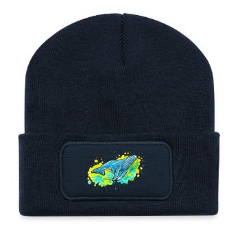 Humpback whale - Recycled Patch Beanie - french navy - Front