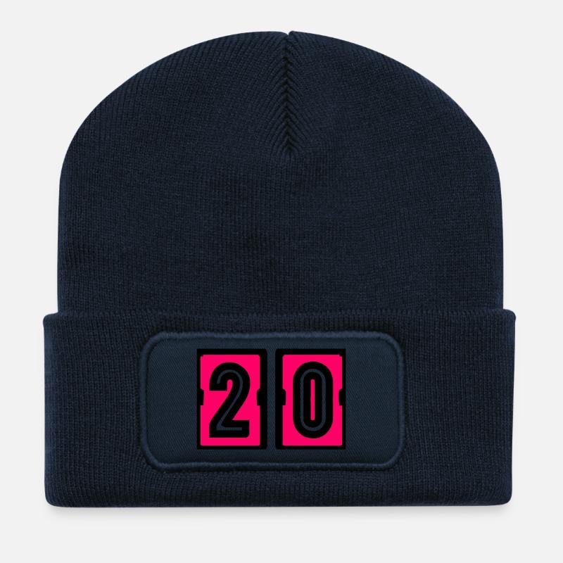 20. 20 JAHRE. 20-JÄHRIGES JUBILÄUM. GEBURTSTAG 20 JAHRE. - Recycelte Patch Beanie - French Navy