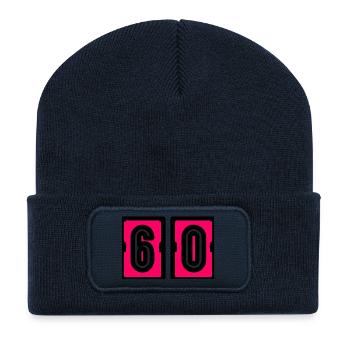 60. 60 YEARS. 60TH ANNIVERSARY. BIRTHDAY 60 YEARS. - Recycled Patch Beanie - french navy - Front