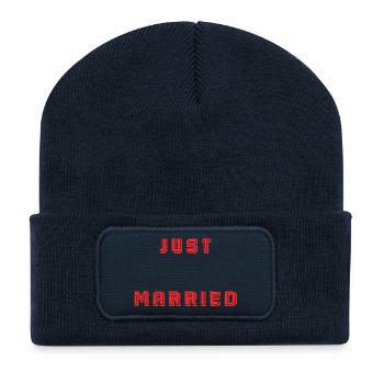 PAAR. ICH HABE GERADE GEHEIRATET. Junggesellinnenabschied. VALENTINSTAG. MARIES - Recycelte Patch Beanie - French Navy - Vorne