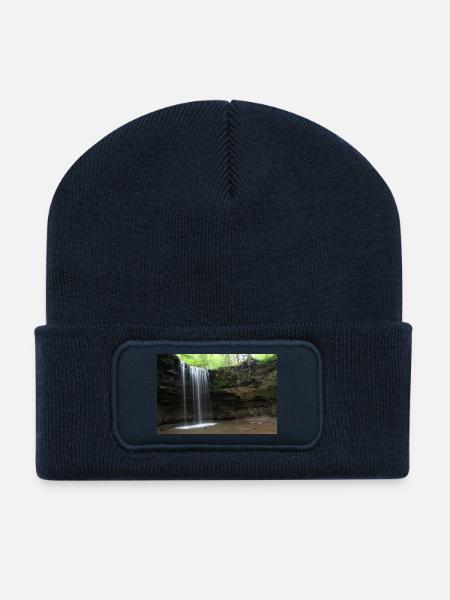 WASSERFALL HÖRSCHBACH BEI MURRHARDT - Recycelte Patch Beanie - French Navy