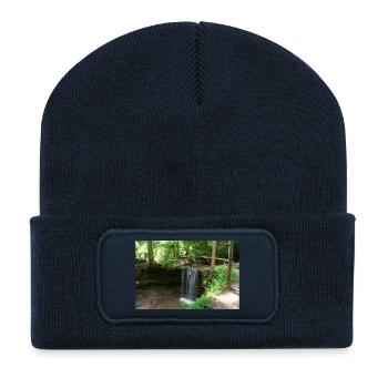 WASSERFALL HÖRSCHBACH BEI MURRHARDT - Recycelte Patch Beanie - French Navy - Vorne