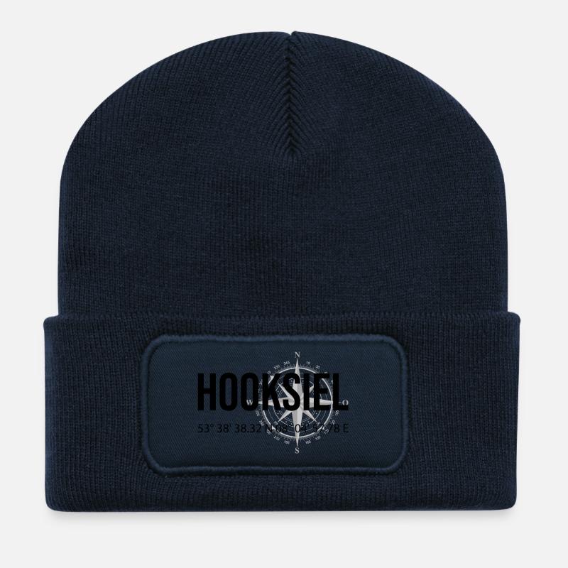 Koordinaten Hooksiel - Recycelte Patch Beanie - French Navy