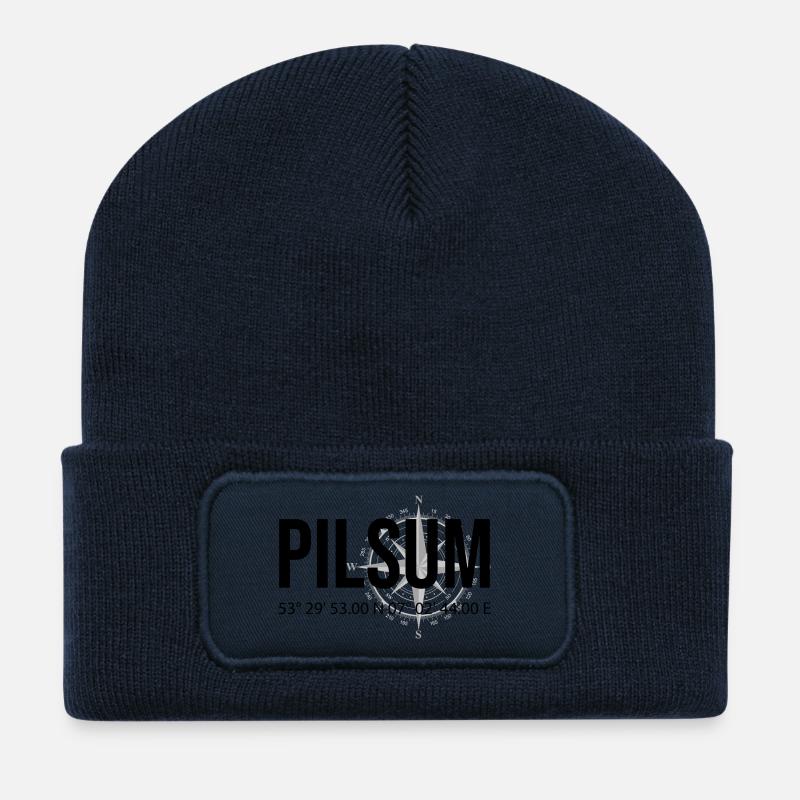 Koordinaten Pilsum - Recycelte Patch Beanie - French Navy