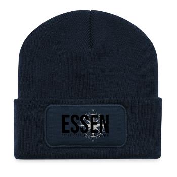 Koordinaten Essen - Recycelte Patch Beanie - French Navy - Vorne