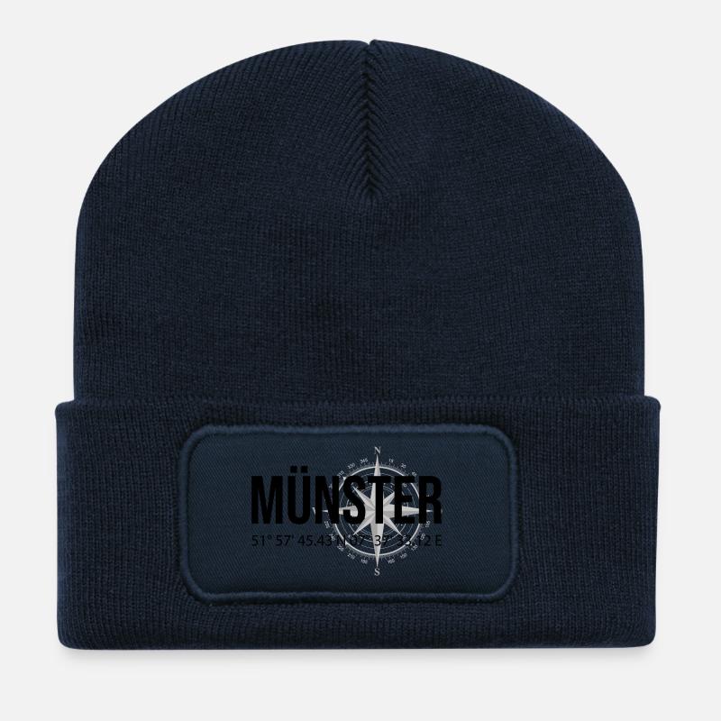 Koordinaten Münster - Recycelte Patch Beanie - French Navy