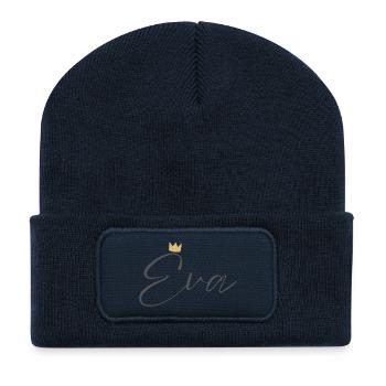 Prinzessin Eva Crown Hemd – Name mit Buchstabe E - Recycelte Patch Beanie - French Navy - Vorne