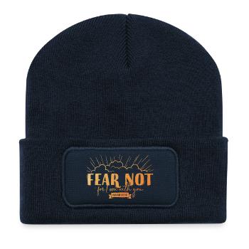 Fear not for I am with you - Recycelte Patch Beanie - French Navy - Vorne