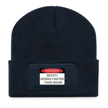 Mouth works faster - Recycelte Patch Beanie - French Navy - Vorne