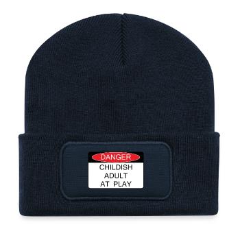 Childish adult at play - Recycelte Patch Beanie - French Navy - Vorne