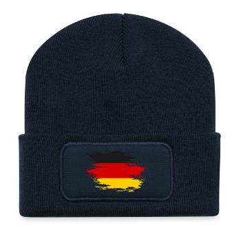 Drapeau de l’Allemagne utilisé Design - Beanie recyclé à patch - bleu marine - Devant
