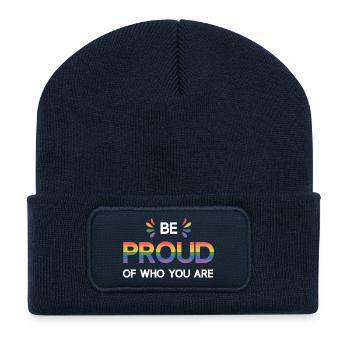 LGBTQ Pride Month - Be Proud of Who You Are - Recycled Patch Beanie - french navy - Front