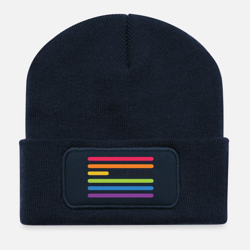 LGBT Pride Monat - Liebe ist Liebe - Recycelte Patch Beanie - French Navy