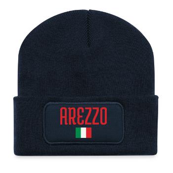 Arezzo Italy Flag Design - Recycled Patch Beanie - french navy - Front