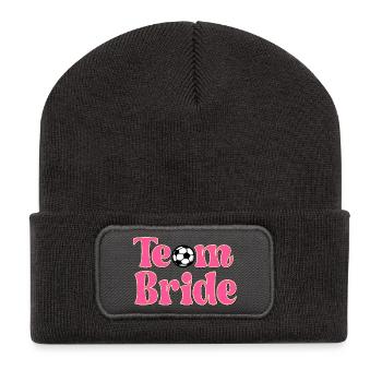 MANNSCHAFTSBRAUT BEIM FUSSBALLSPIELEN - EHE - Recycelte Patch Beanie - Dunkelgrau - Vorne