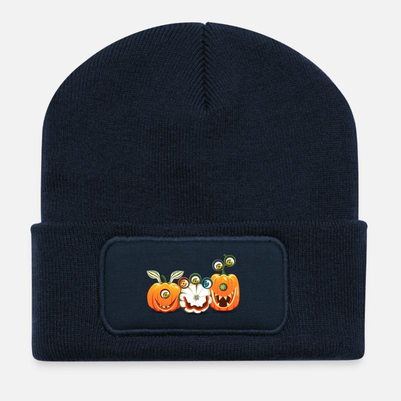 Kürbisse Halloween Humor - Recycelte Patch Beanie - French Navy