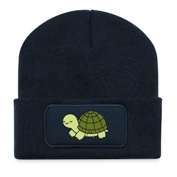 Tortue - Beanie recyclé à patch - bleu marine - Devant