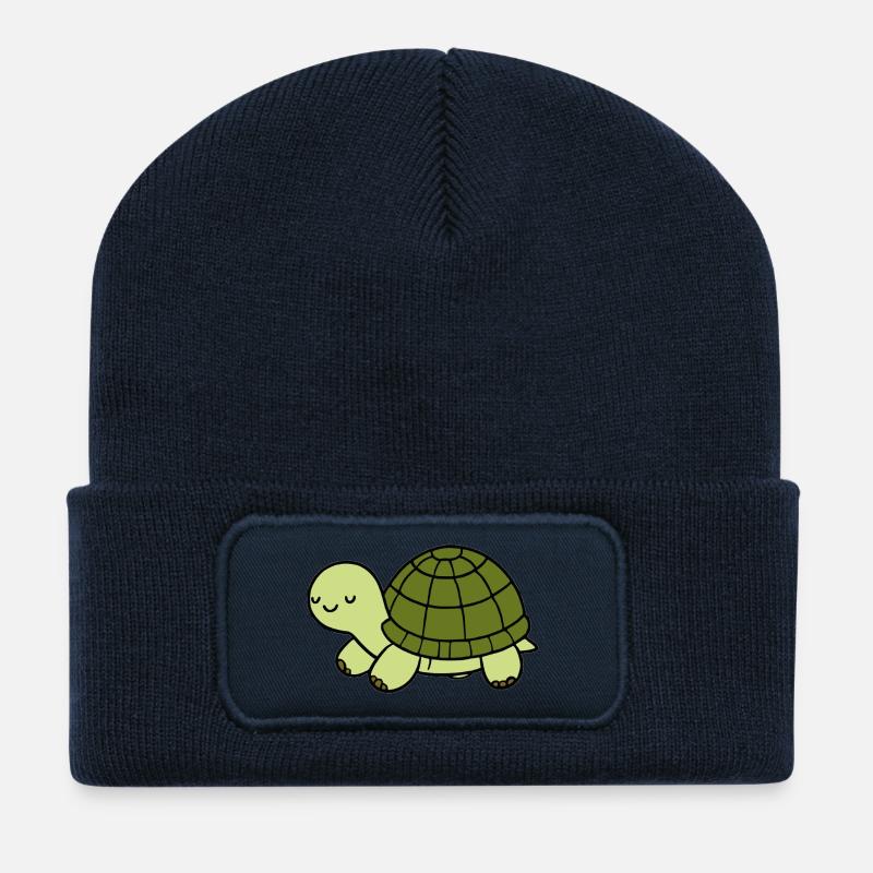 Schildkröte - Recycelte Patch Beanie - French Navy