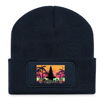 BALI - Beanie recyclé à patch - bleu marine - Devant