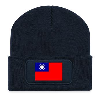 République de Chine - Beanie recyclé à patch - bleu marine - Devant