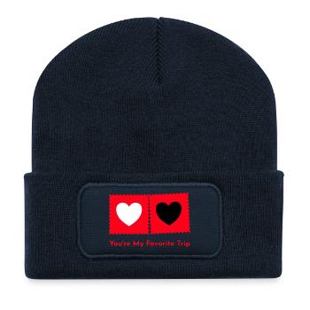 You're My Favorite Trip - Psychodelic Valentine - Recycled Patch Beanie - french navy - Front