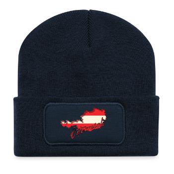 Flag of Austria, Austrian pride - Recycled Patch Beanie - french navy - Front