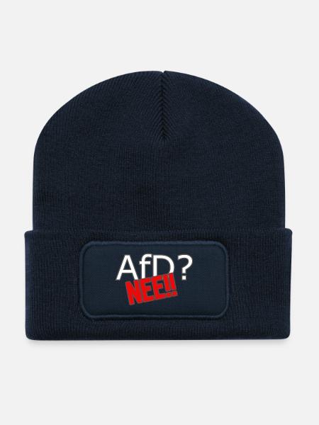 AfD? Nee! - Recycelte Patch Beanie - French Navy