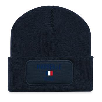 Marseille - France - France Flag Coordinates - Recycled Patch Beanie - french navy - Front