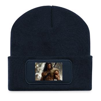 Poster Illustration Conan le Cimmérien - Beanie recyclé à patch - bleu marine - Devant