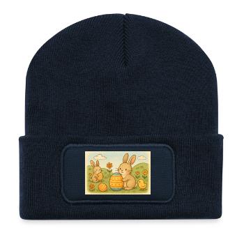 Ostern - Recycelte Patch Beanie - French Navy - Vorne
