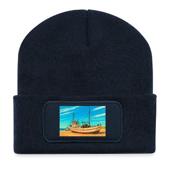 Cutter on the Sletterstrand in Denmark - Recycled Patch Beanie - french navy - Front