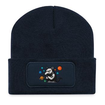 Ameisenbär mit Planeten - Recycelte Patch Beanie - French Navy - Vorne