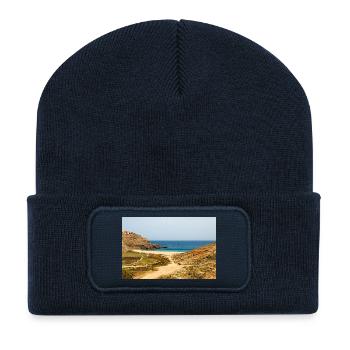 Fokos Strand Mykonos Insel Südägäis - Recycelte Patch Beanie - French Navy - Vorne