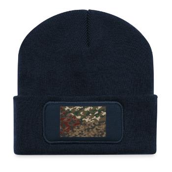 Drapeau martinique - Beanie recyclé à patch - bleu marine - Devant