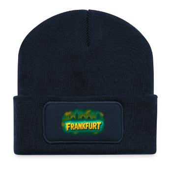 Frankfurt - Recycelte Patch Beanie - French Navy - Vorne