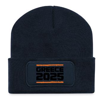 Greece 2025 Urlaub - Recycelte Patch Beanie - French Navy - Vorne