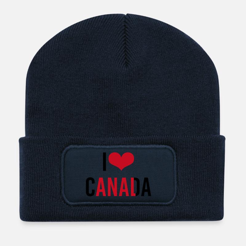I love Canada - Recycled Patch Beanie - french navy