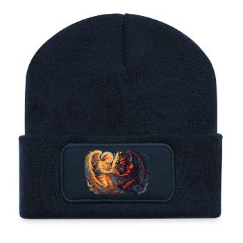 Archange céleste vs Bête infernale - Beanie recyclé à patch - bleu marine - Devant