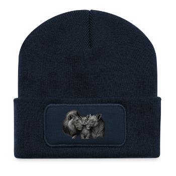 La famille Louvain - Beanie recyclé à patch - bleu marine - Devant
